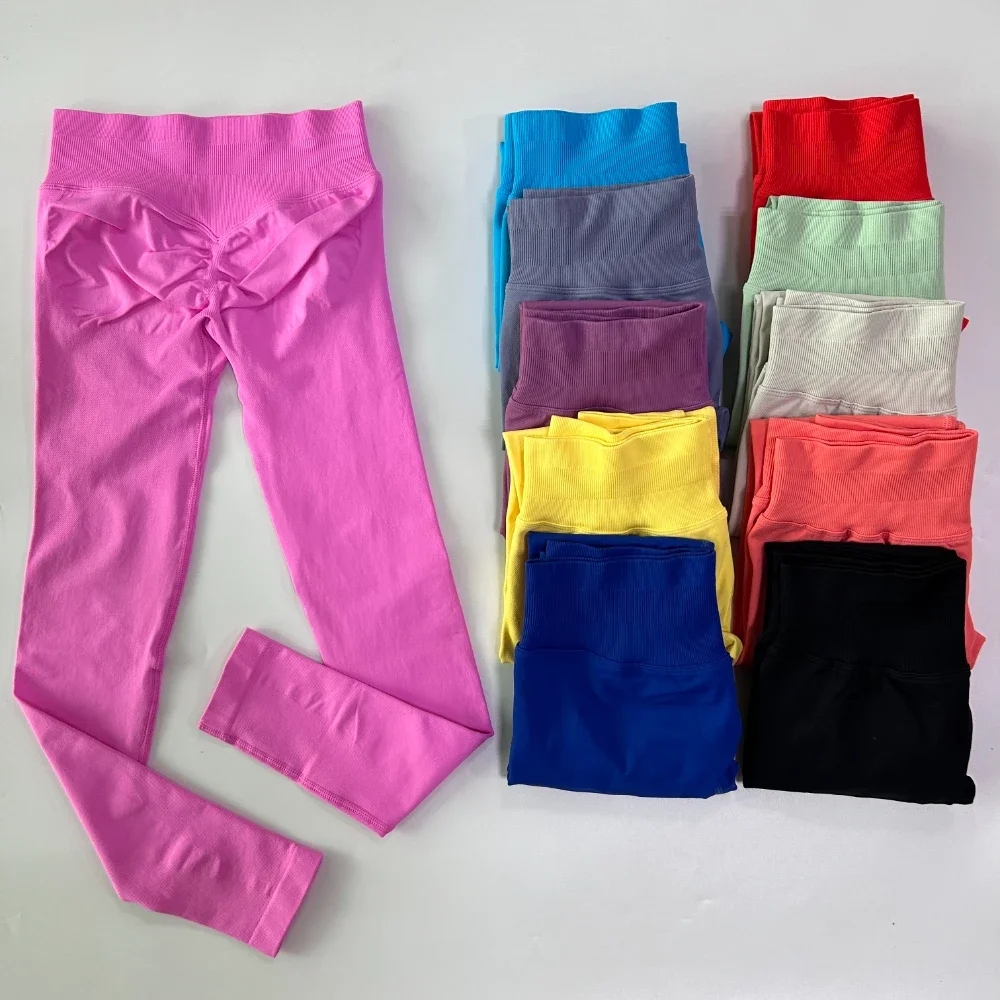 Yoga Fitness Workout - Yoga Leggings Women Low Ribbed Band