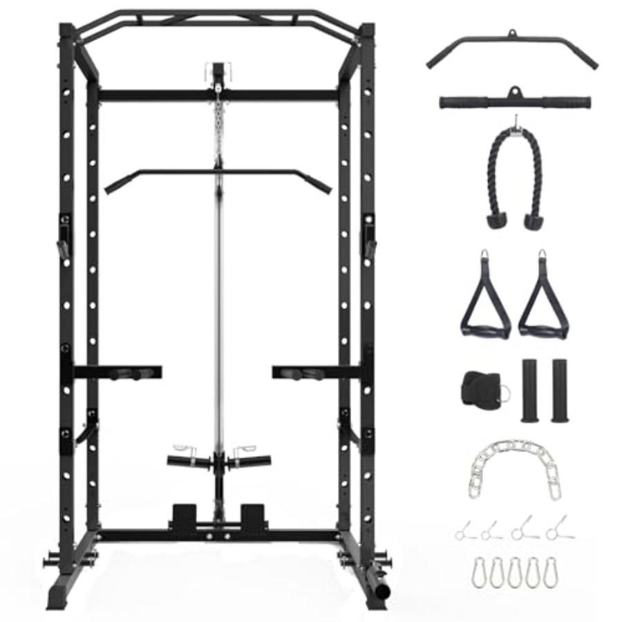 1600 Lbs Power Rack for Home G - đánh giá và giá Lat Pulldown Bar