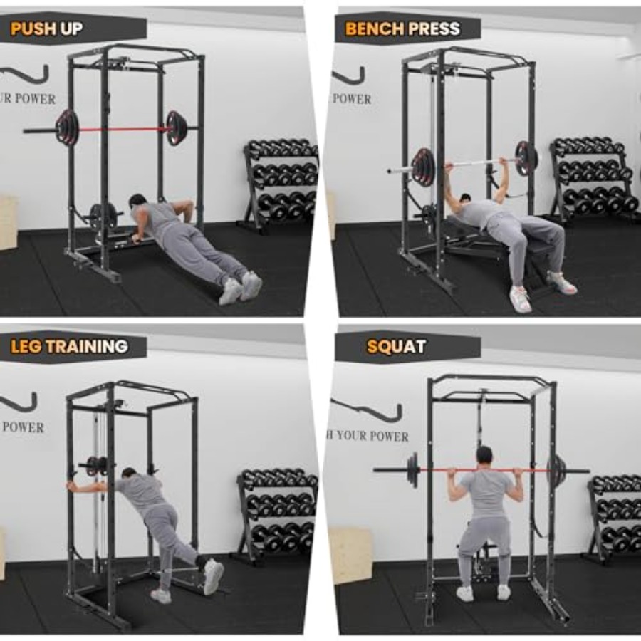 1600 Lbs Power Rack for Home G - đánh giá và giá Lat Pulldown Bar
