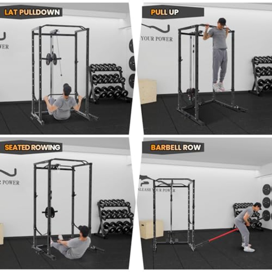 1600 Lbs Power Rack for Home G - đánh giá và giá Lat Pulldown Bar