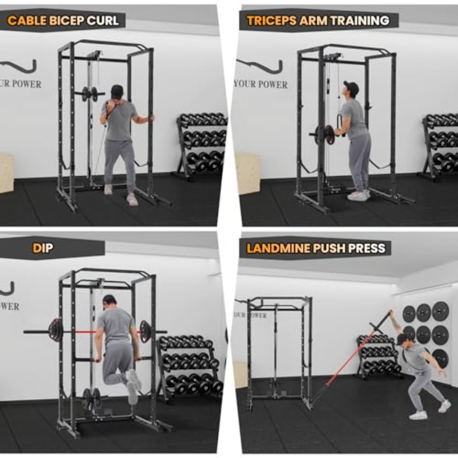 1600 Lbs Power Rack for Home G - đánh giá và giá Lat Pulldown Bar
