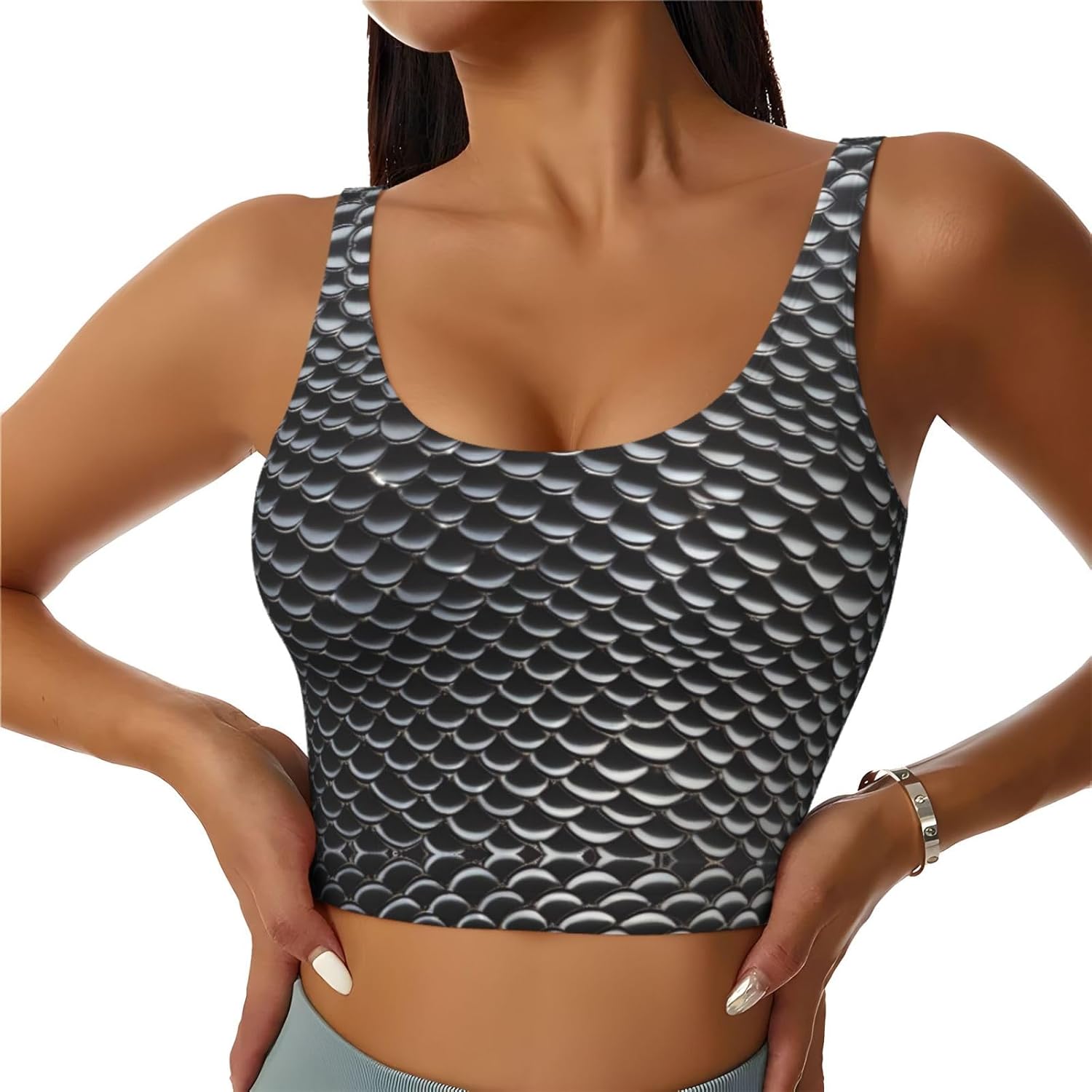 Silver fish scale Printed Wome - đánh giá và giá Yoga Fitness Workout