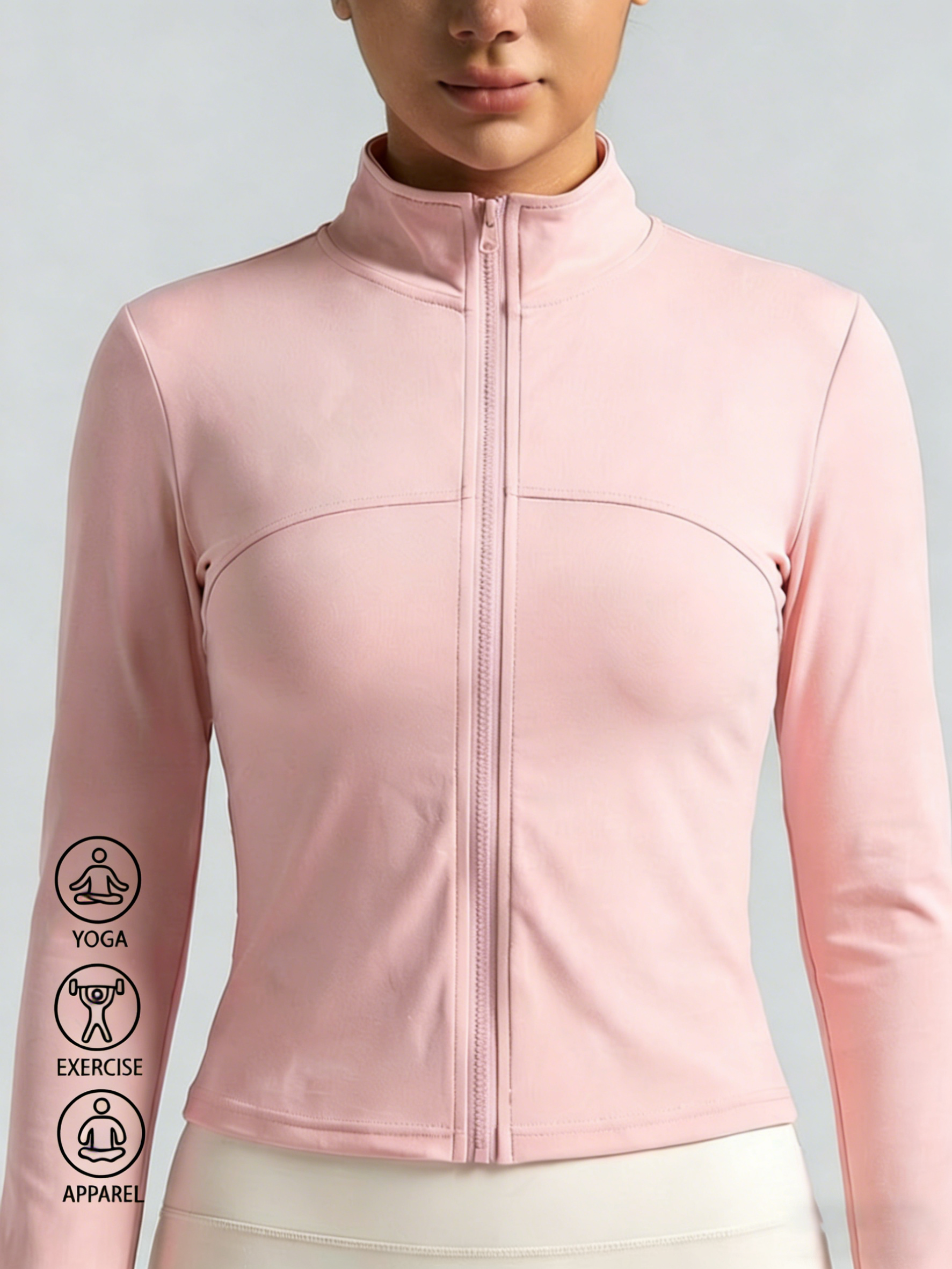New Women Light pink Yoga Coat - đánh giá và giá Yoga In Fitness
