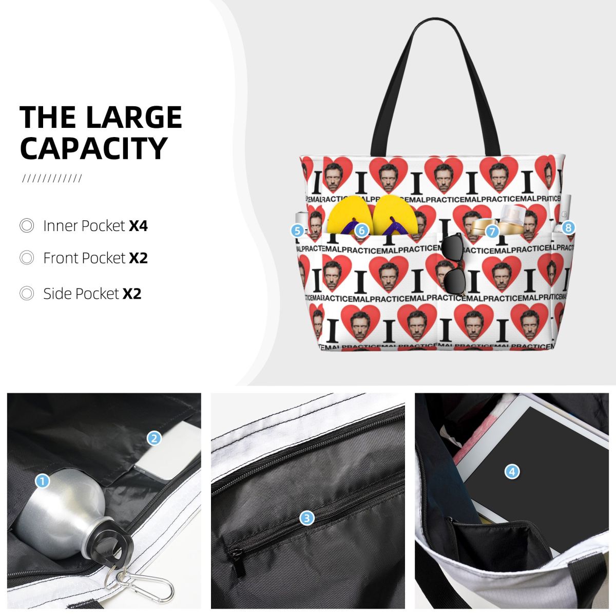 Dr House MD TV Beach Tote Bag  - đánh giá và giá Yoga Fitness Tva