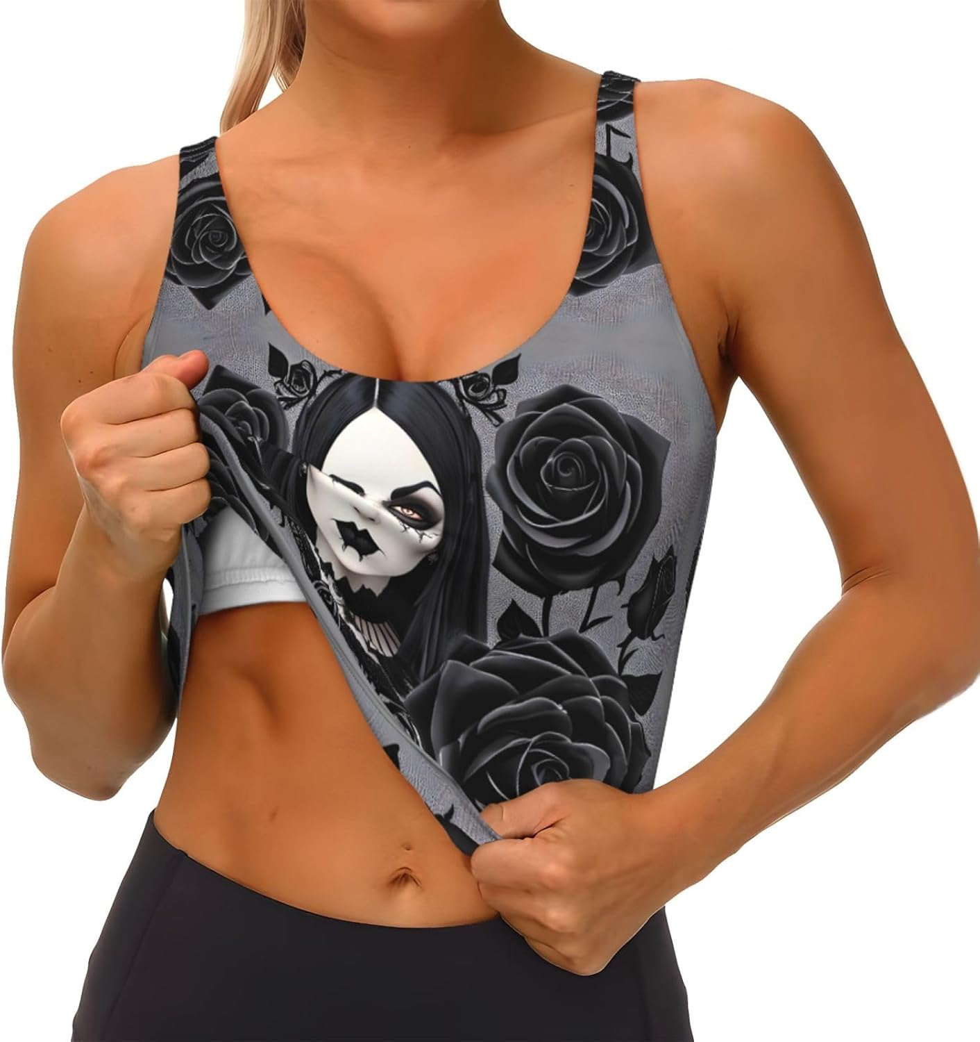gothic black roses Printed Wom - đánh giá và giá Yoga Fitness Workout