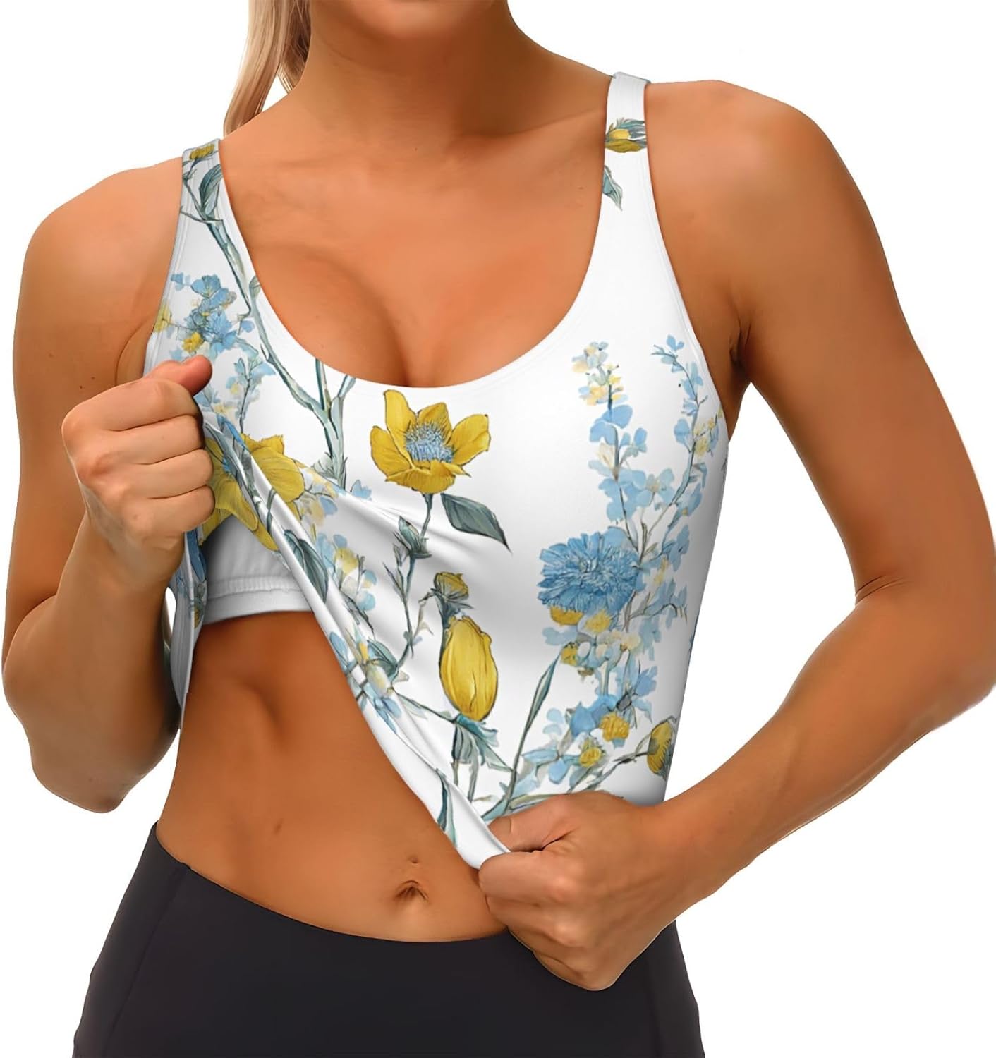 Blue Flower Floral Pattern Ros - đánh giá và giá Yoga Dance & Fitness Center Llc