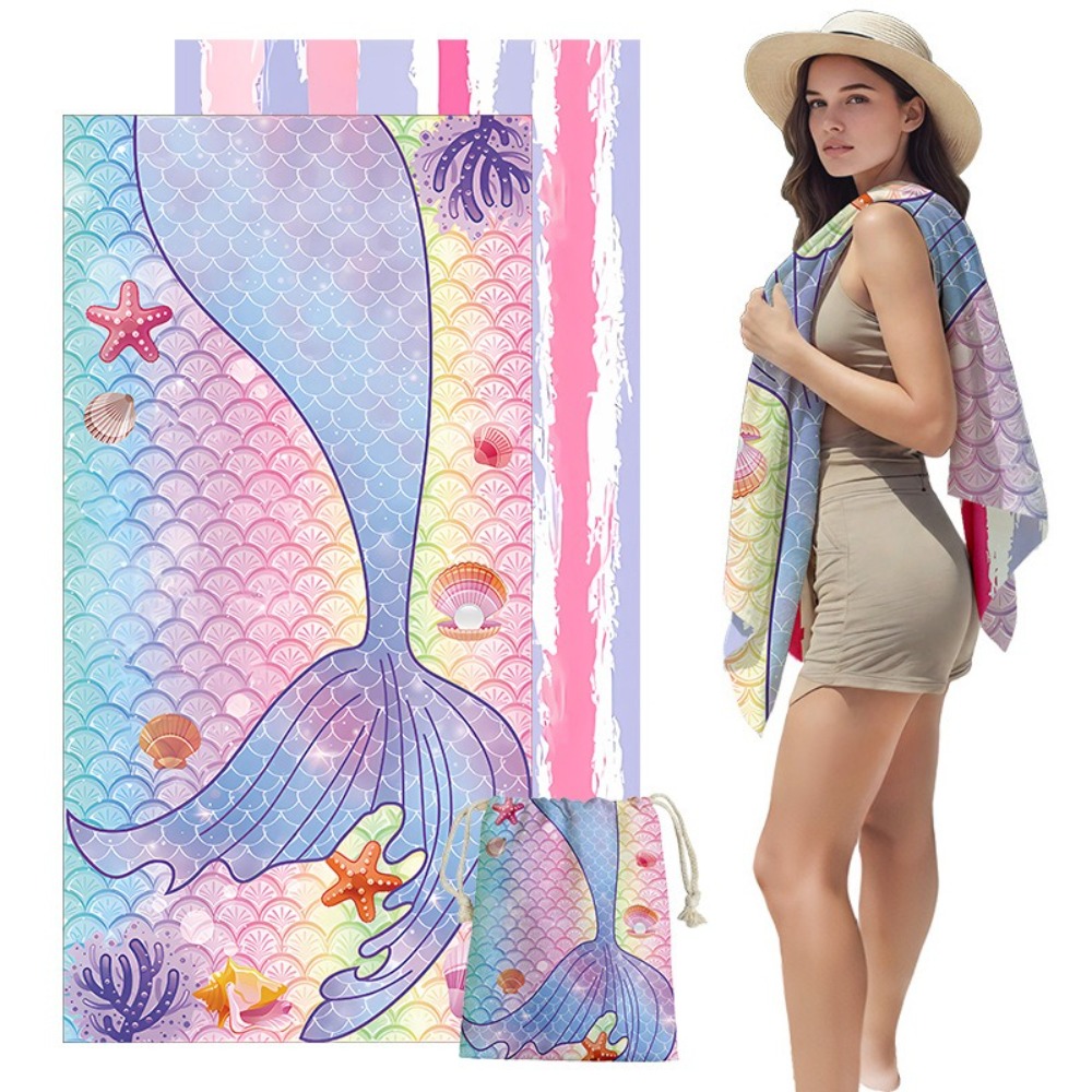 Fish Tail Print Beach Towels a - đánh giá và giá Yoga Fitness Bag