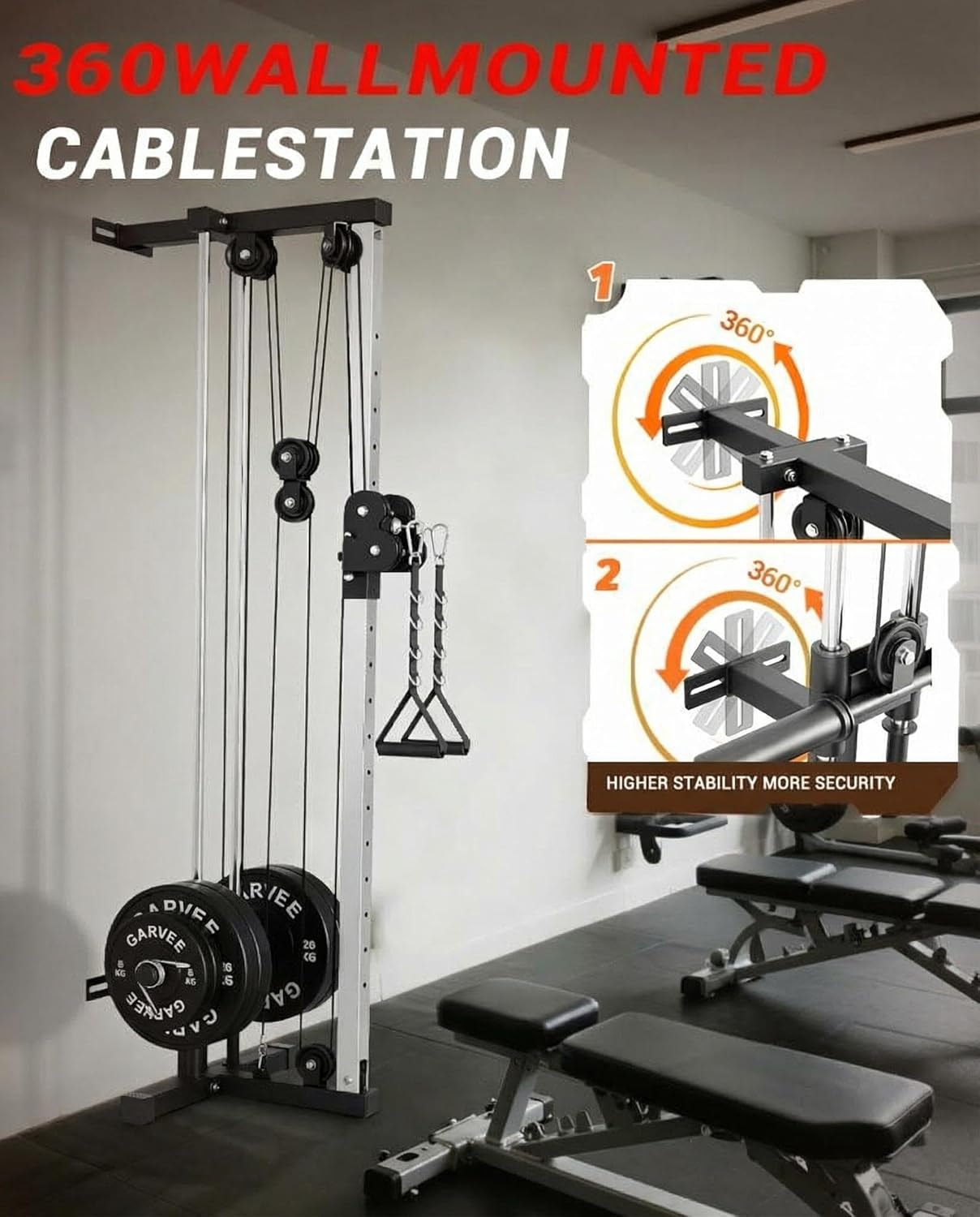 Wall Mount Cable Station Dual  - đánh giá và giá Lat Pulldown Bar