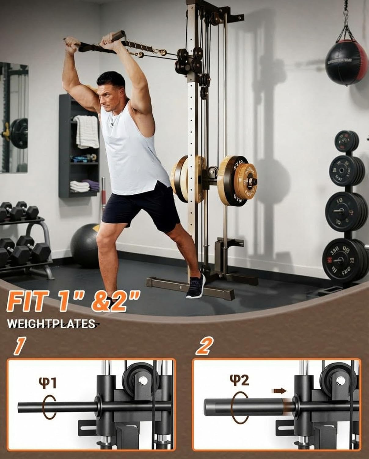 Wall Mount Cable Station Dual  - đánh giá và giá Lat Pulldown Bar