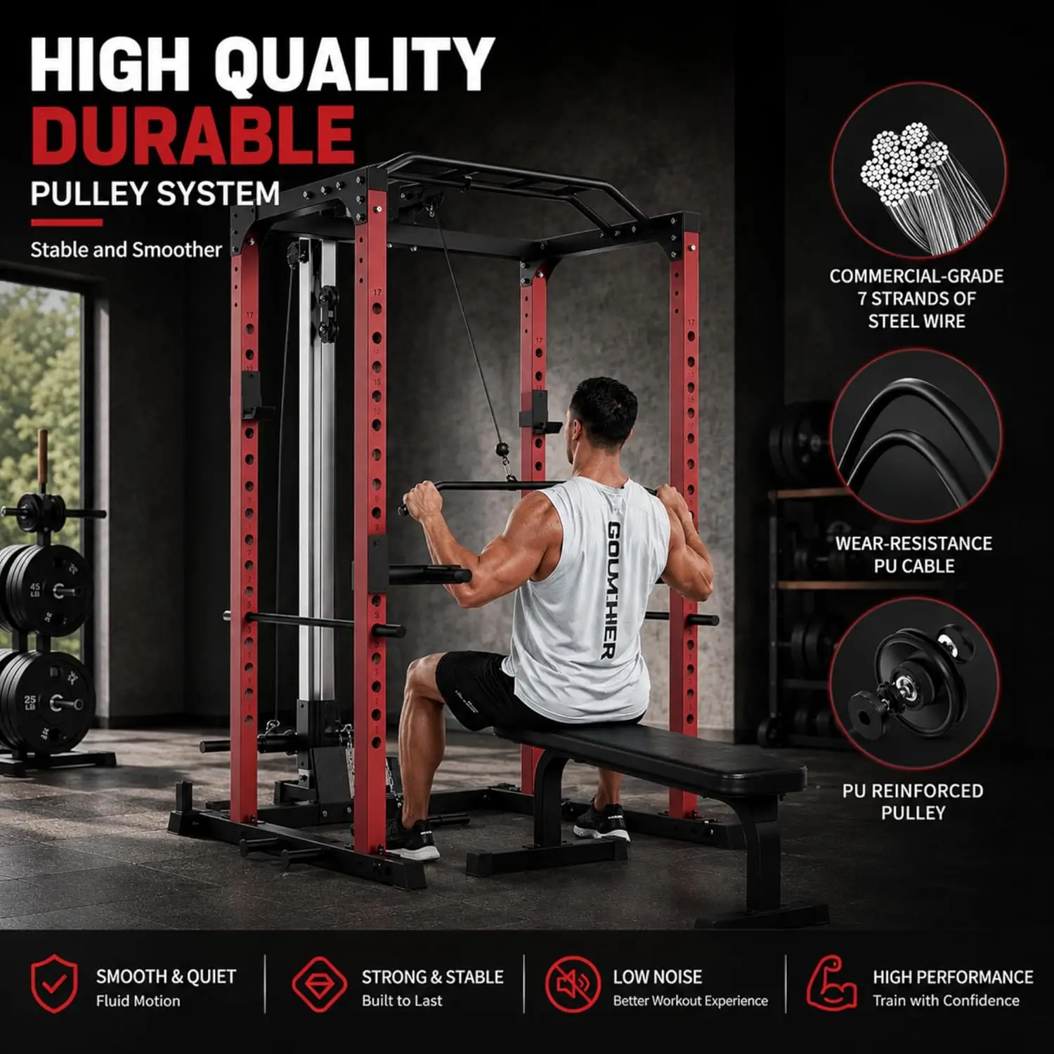Garvee 1200LBS Heavy Duty Squa - đánh giá và giá Lat Pulldown Bar