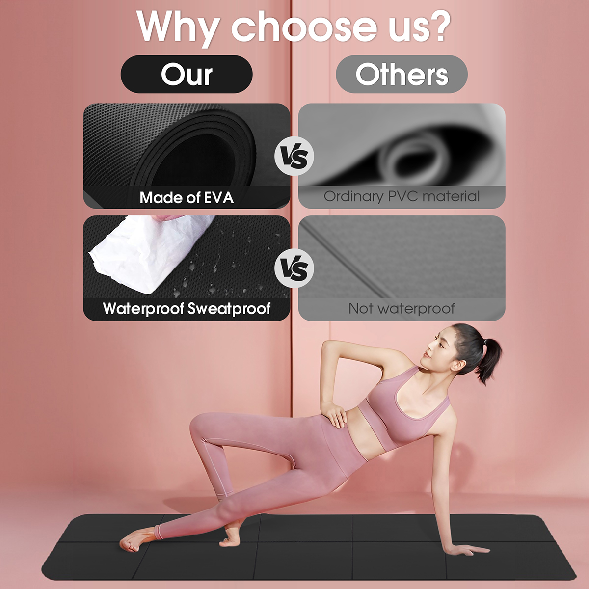 Foldable Yoga Mat Black Eco Fr - đánh giá và giá Thick Yoga Mat