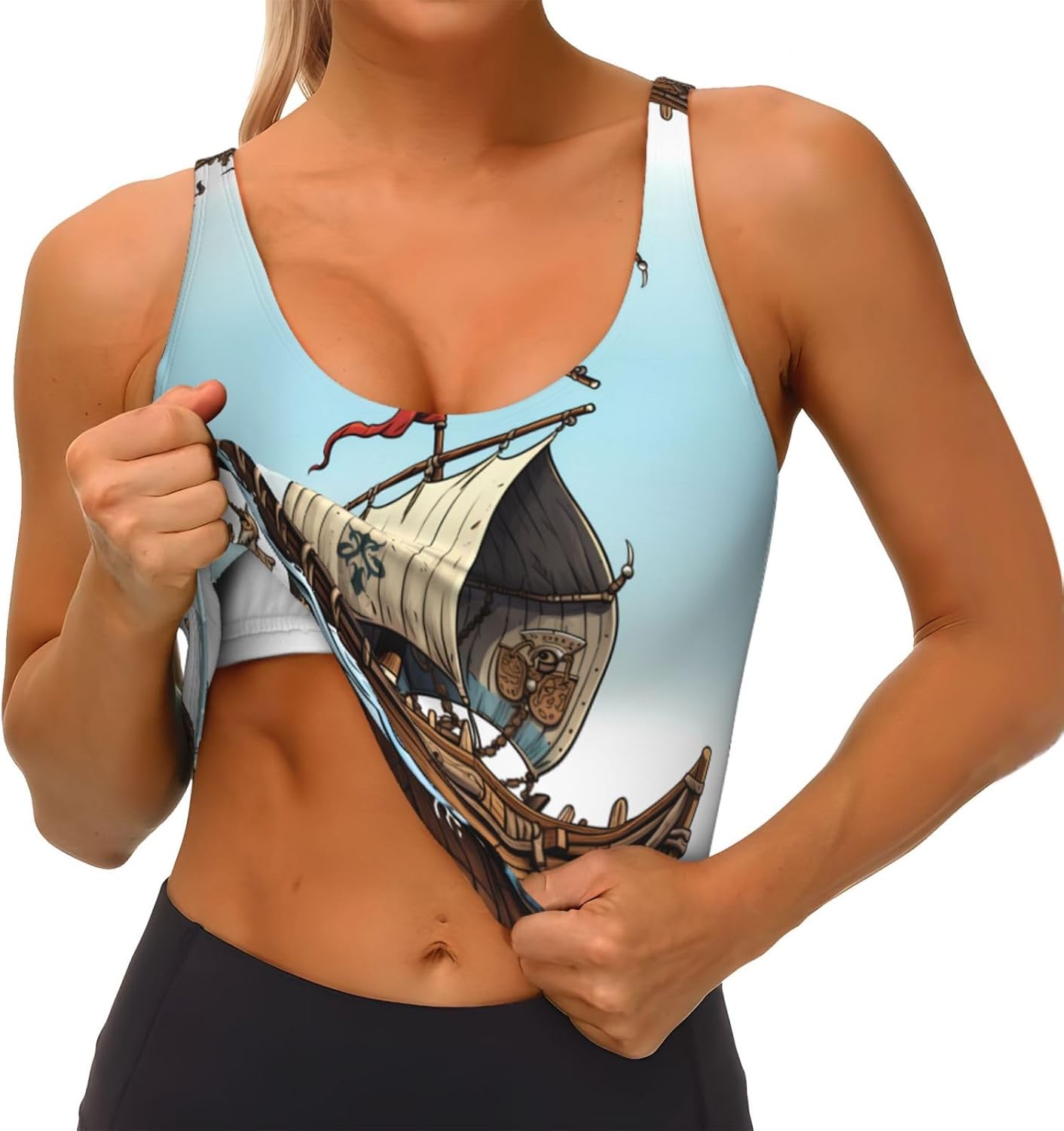 Cartoon Old Boat Prints Women' - đánh giá và giá Yoga Fitness Workout
