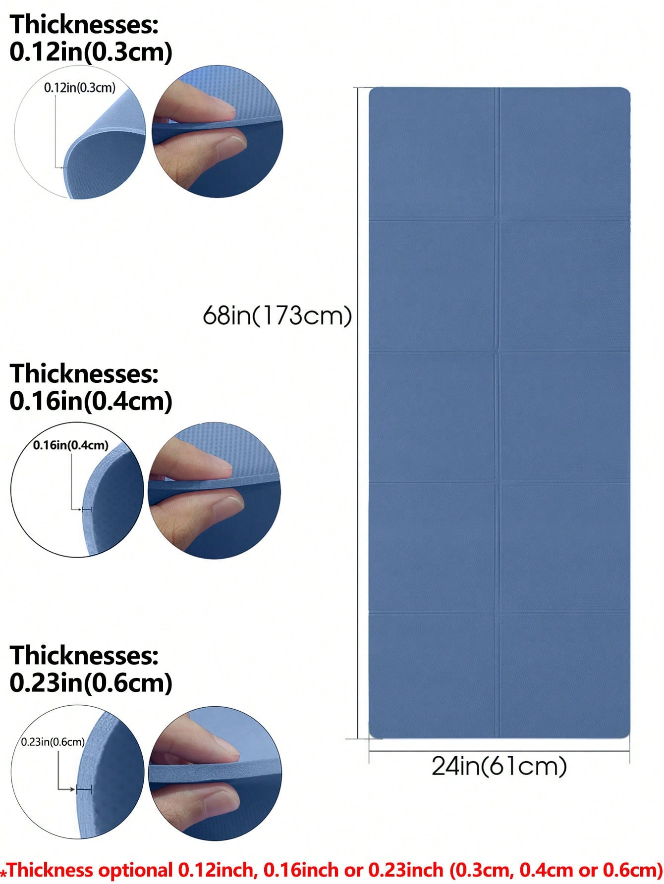 Foldable Yoga Mat Dark Blue Ec - đánh giá và giá Thick Yoga Mat