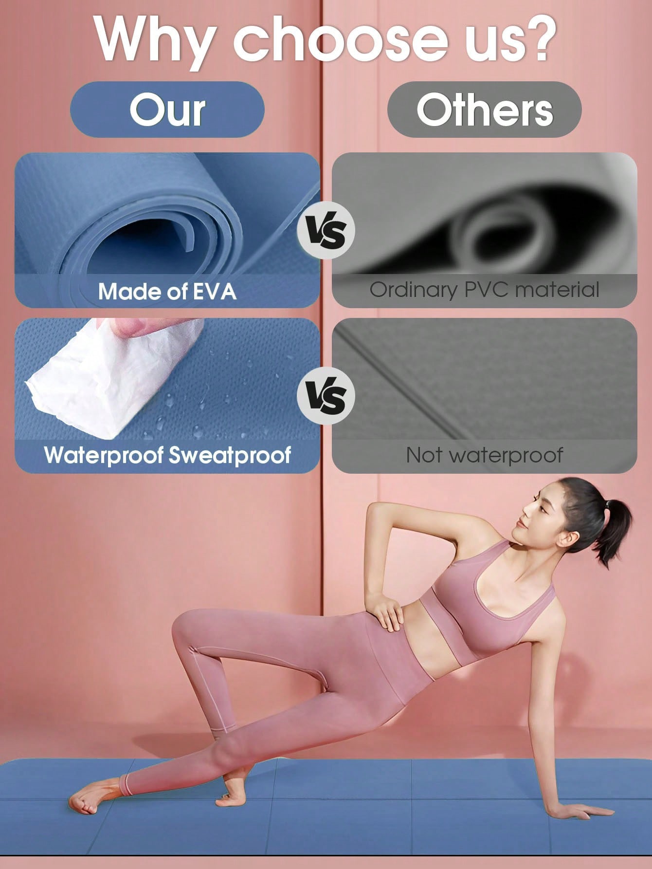 Foldable Yoga Mat Dark Blue Ec - đánh giá và giá Thick Yoga Mat
