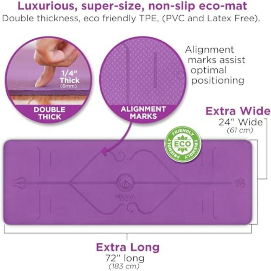 Nolava Pink TPE Yoga Mat with  - đánh giá và giá Thick Yoga Mat