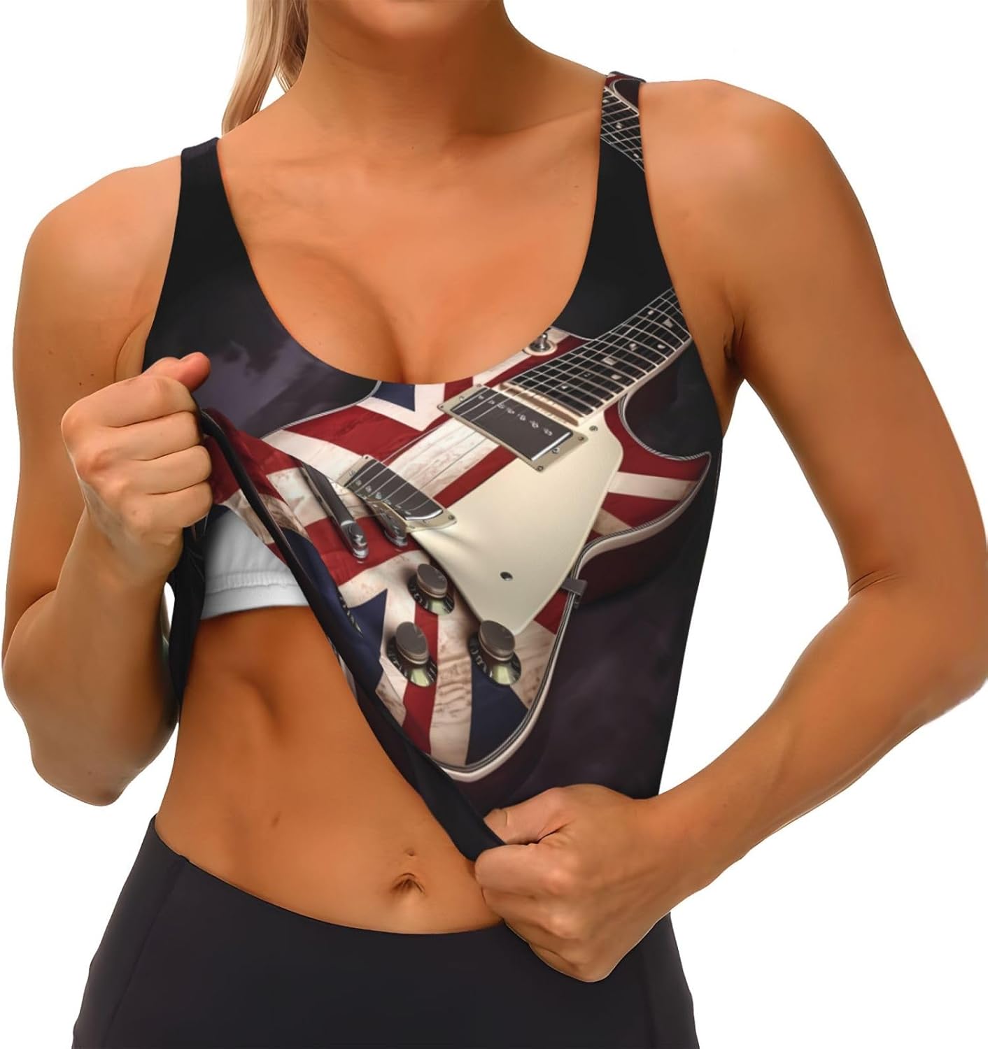 Guitar British Flag Print Wome - đánh giá và giá Yoga Dance & Fitness Center Llc
