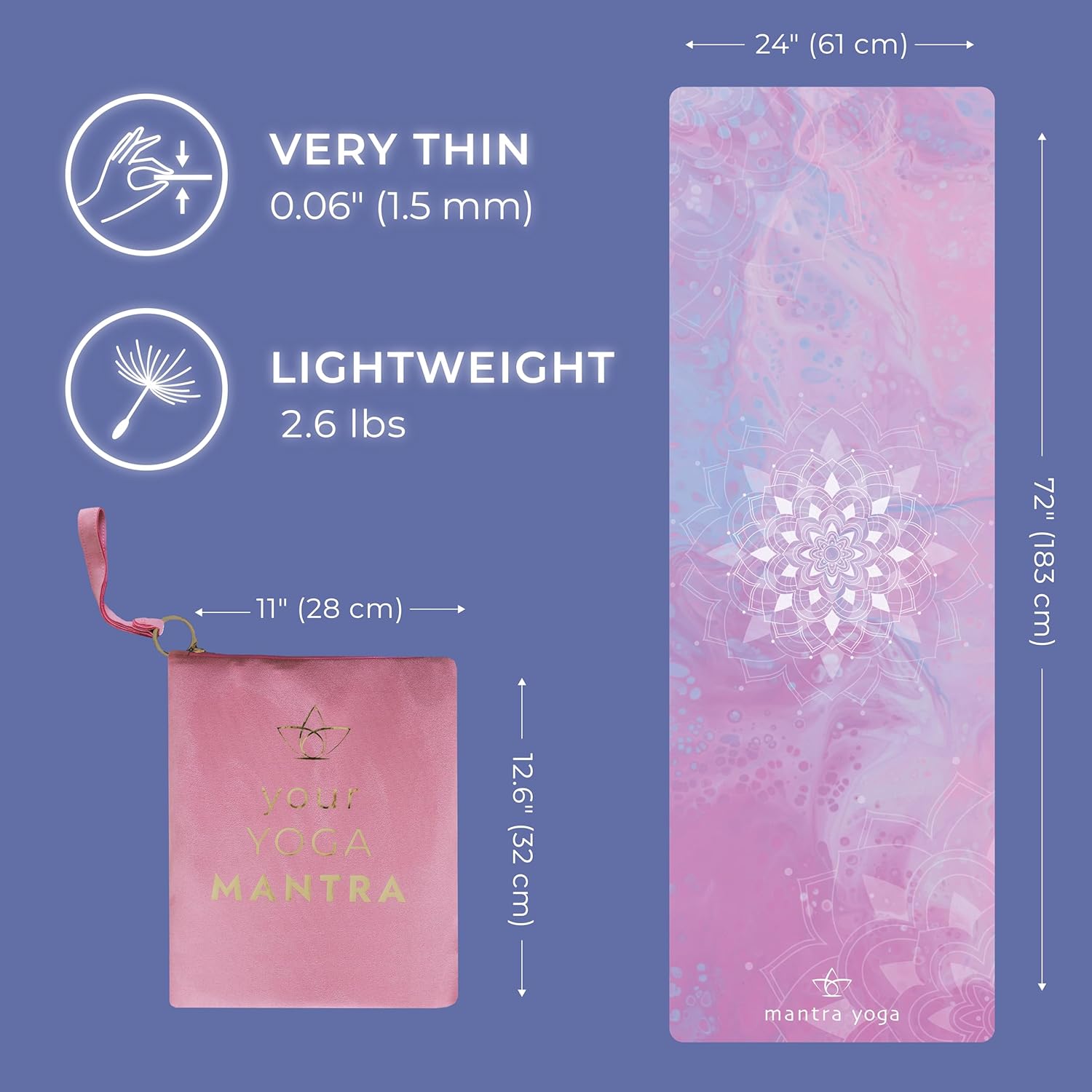 Foldable Travel Yoga Mat with  - đánh giá và giá Thick Yoga Mat