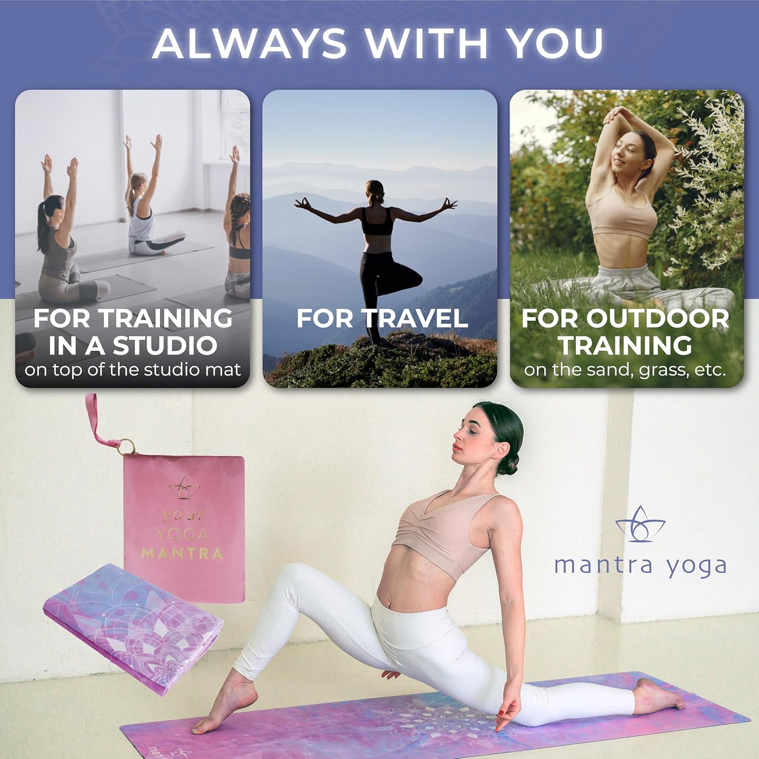 Foldable Travel Yoga Mat with  - đánh giá và giá Thick Yoga Mat