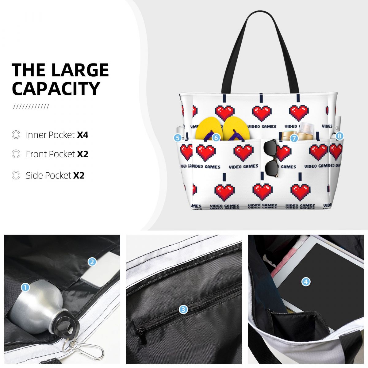 I Heart Video Games Beach Tote - đánh giá và giá Yoga Fitness Videos Free