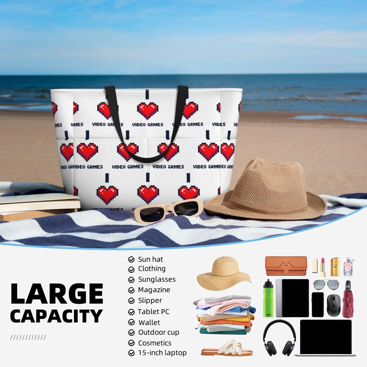 I Heart Video Games Beach Tote - đánh giá và giá Yoga Fitness Videos Free